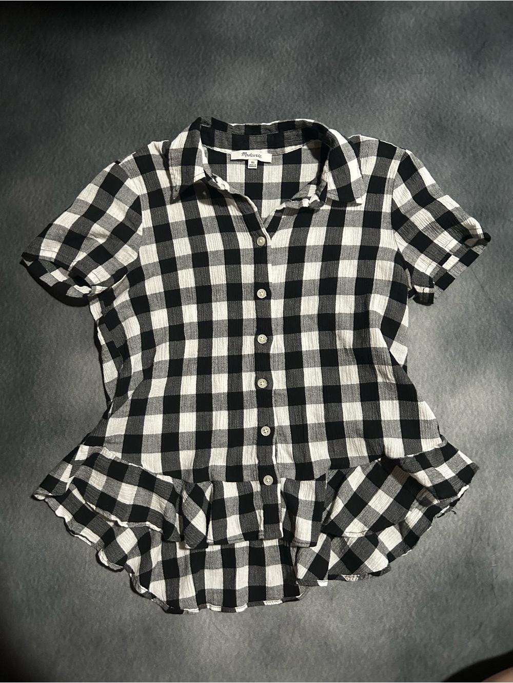 Madewell Cotton Gingham Button-Up XS